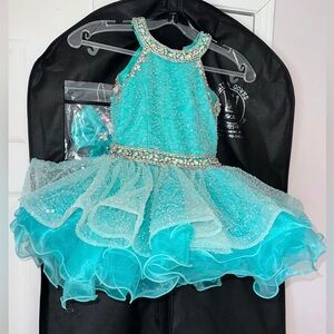 3T Aqua Ritzee Cupcake Pageant Dress